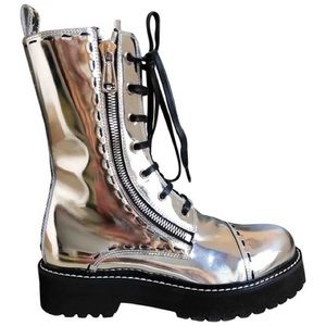Dolce Metallic Combat Boots